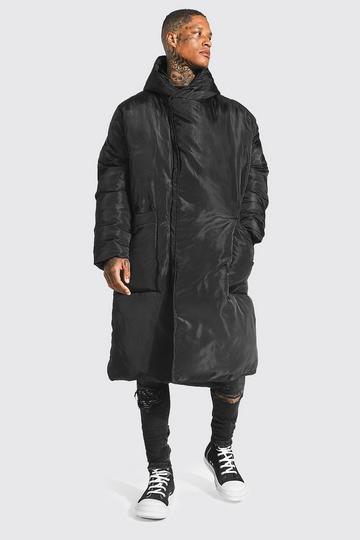 Black Cocoon Padded Longline Parka