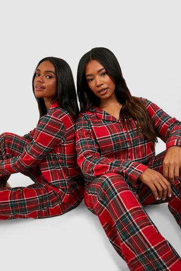 Mix and Match Flannel Check PJ Trousers red