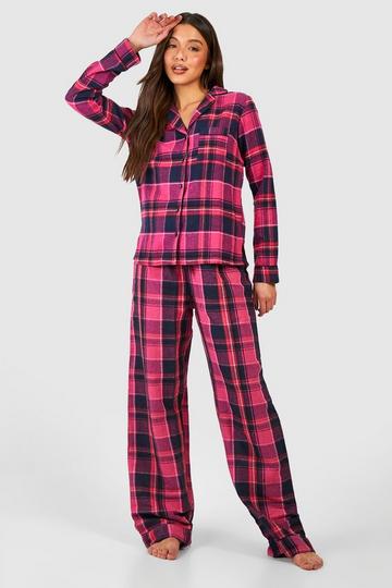 Mix and Match Flannel Check PJ Trousers pink