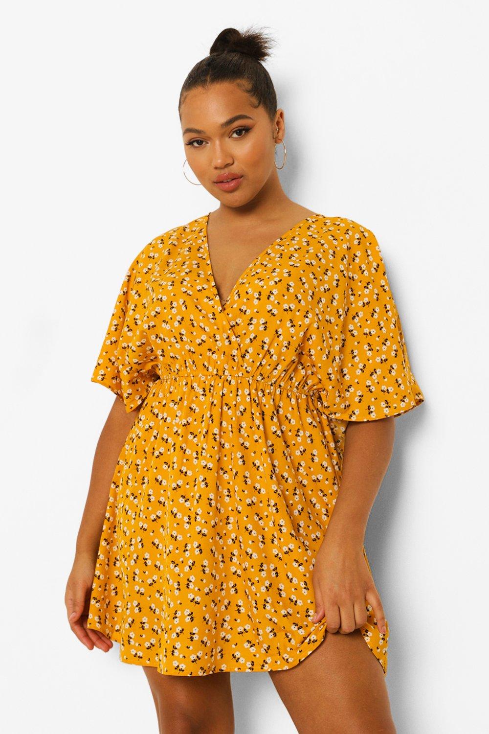 Boohoo wrap mini dress in sales scarf print