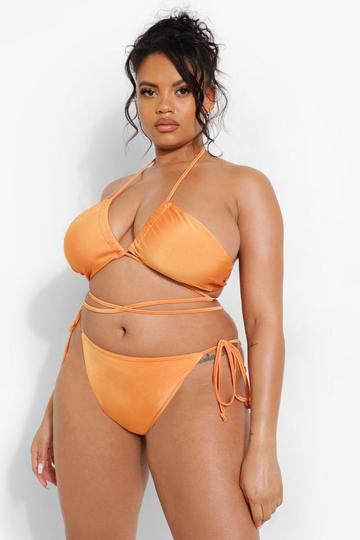 Plus Tropicana Strappy Bikini Top orange