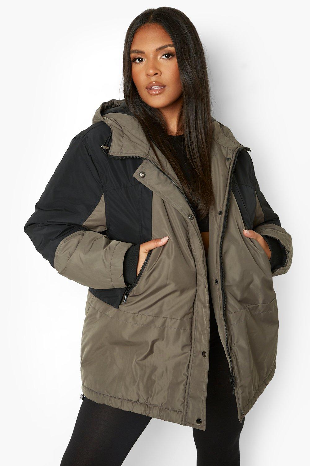 Arm Detail Hooded Parka Coat | boohoo