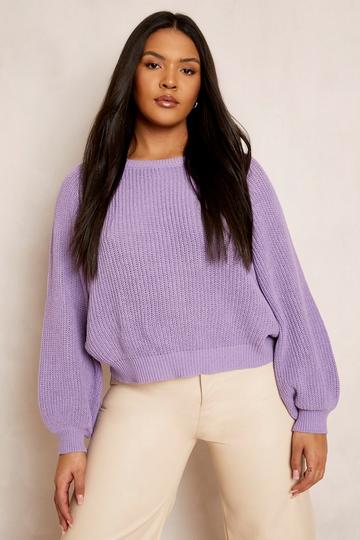 Plus Recycled Balloon Sleeve Jumper lilac