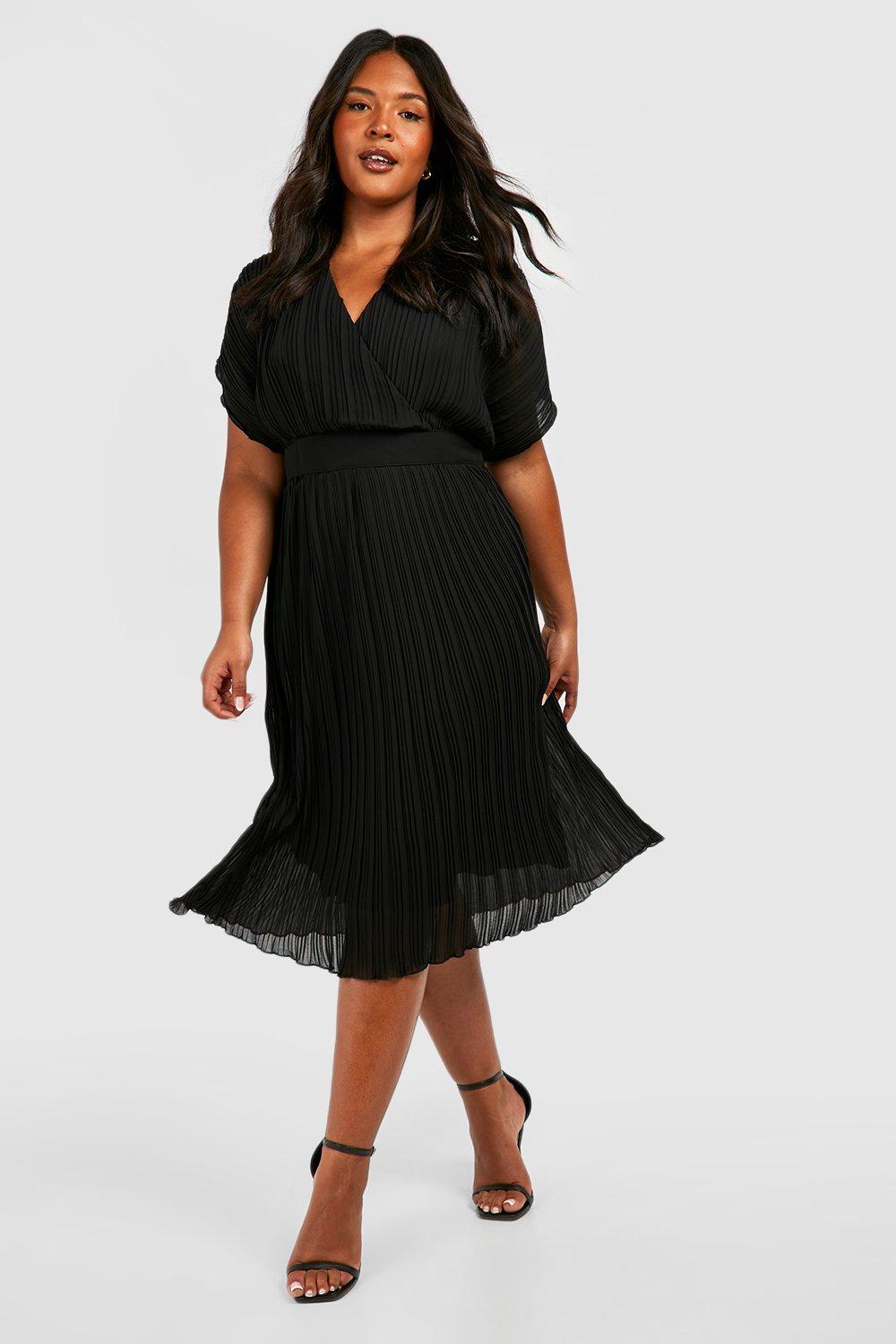 Mid length black deals dress plus size