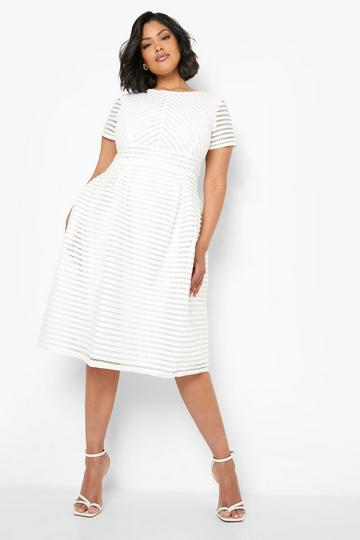 White Plus Boutique Full Skirted Prom Midi Dress