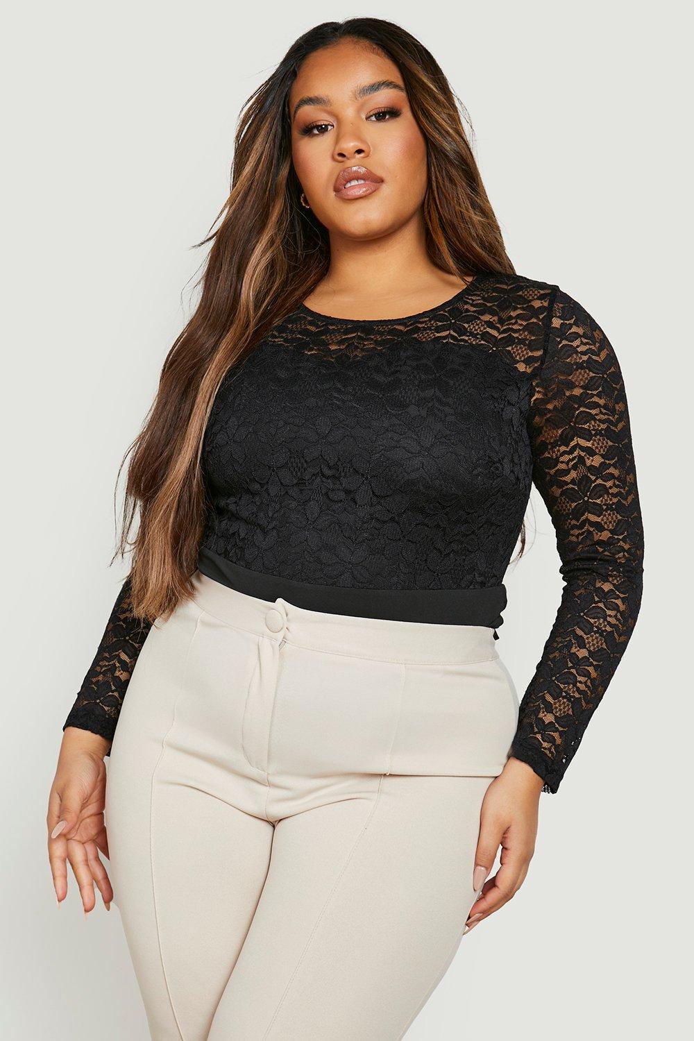 Formal lace outlet tops plus size