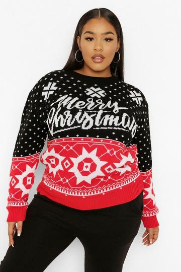 Black Plus Christmas Fairisle Jumper