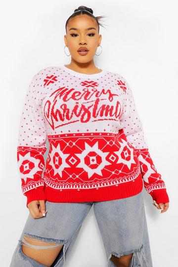 Plus Christmas Fairisle Sweater red