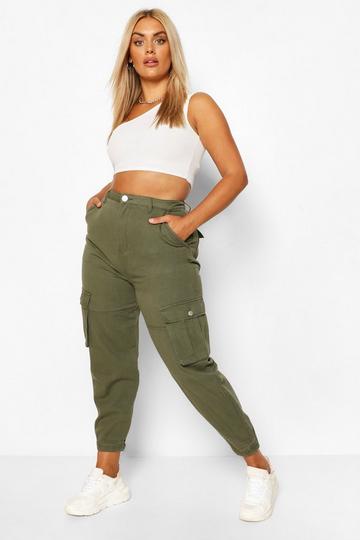 Plus Khaki Cargo Jeans khaki