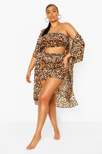 Plus Beach Leopard 4 Piece Set brown