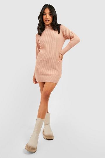 Petite Turtleneck Sweater Dress rose