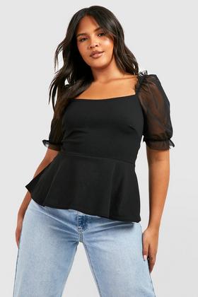 Tall Peplum Belted Off The Shoulder Top