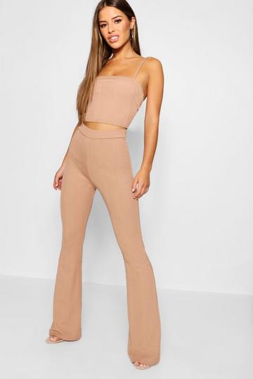 Plus Seam Detail Fit And Flare Pants