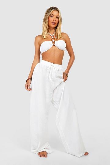 Essentials Linen Look Beach Trousers ivory