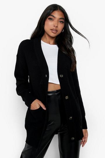 Tall Recycled Slouchy Cardigan black