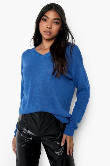 Tall Basic Recycled V Neck Jumper navy