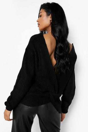 Tall Recycled Twist Back Sweater black