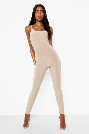 Tall One Shoulder Strappy Jumpsuit stone