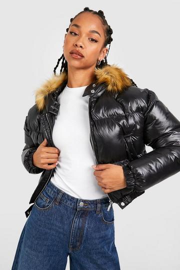 Jackets with faux fur hoods