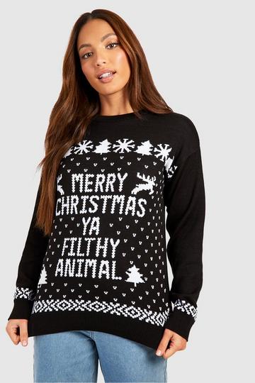 Tall Filthy Animal Christmas Jumper black