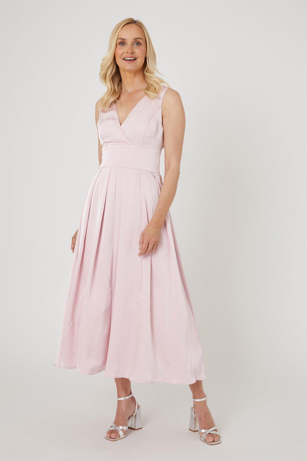 Celeyst v neck store georgette midi dress