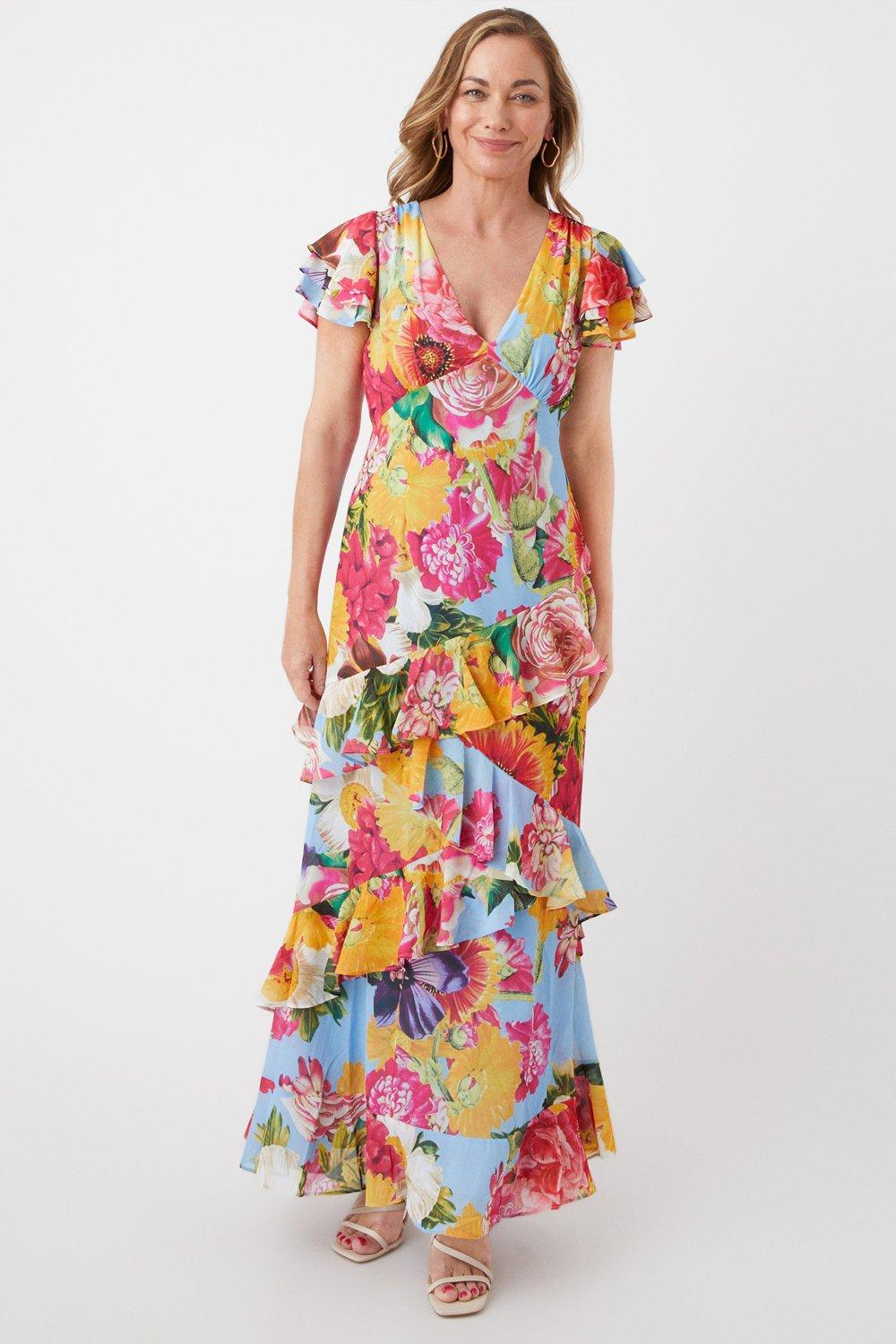 Wayf chelsea tiered ruffle best sale maxi dress