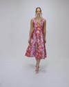 Coast V-neck Printed Twill Seam Midi Dress With Piping thumbnail 1